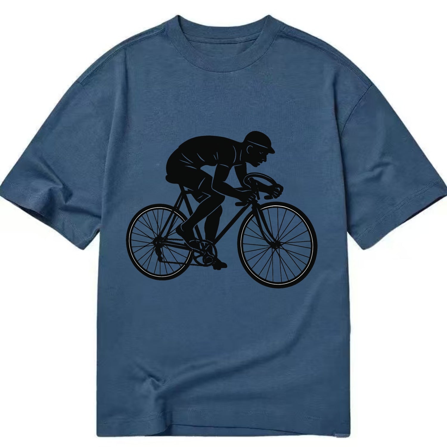 Cyclist sprinting in racing position - Classic T-shirt - Twilight Navy(Blue)