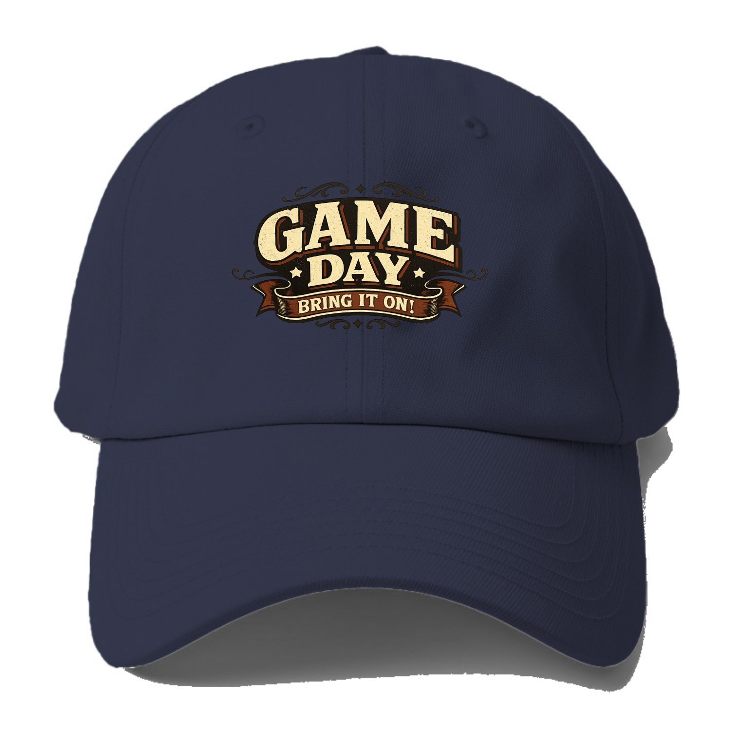 Bold typography design - "GAME DAY" - competition ready, bring it on - Baseball Cap - Twilight Navy(Blue)