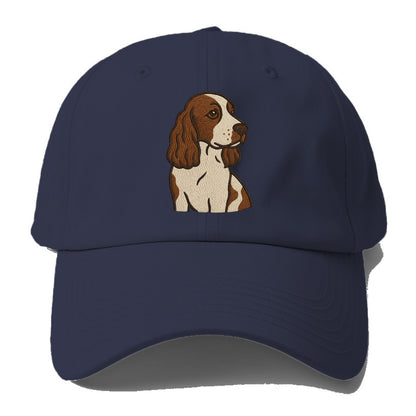 English Cocker Spaniel - Liver and white embroidered design - Baseball Cap - Twilight Navy(Blue)