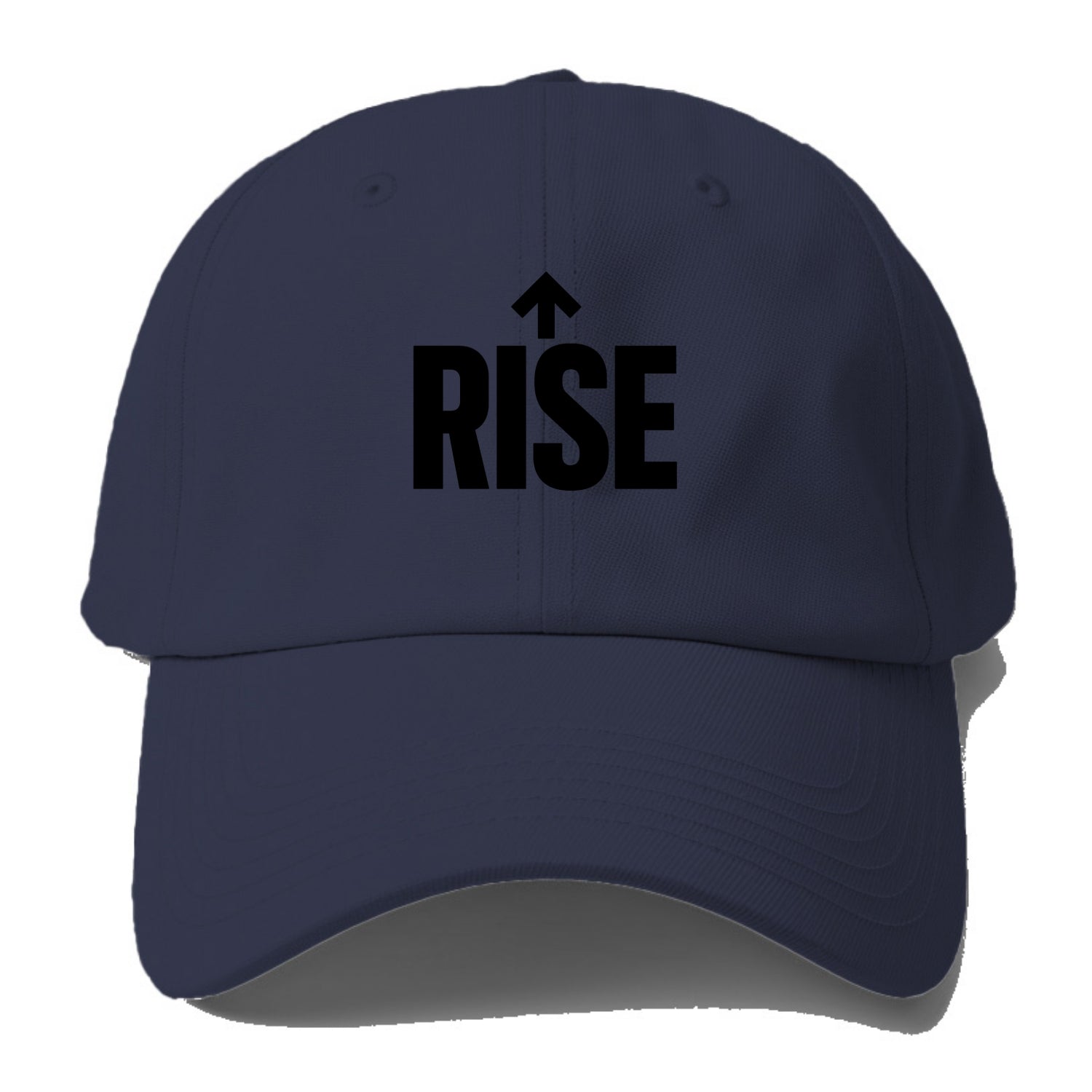 Bold typography design - "RISE" - getting up, ascending, elevating - Baseball Cap - Twilight Navy(Blue)
