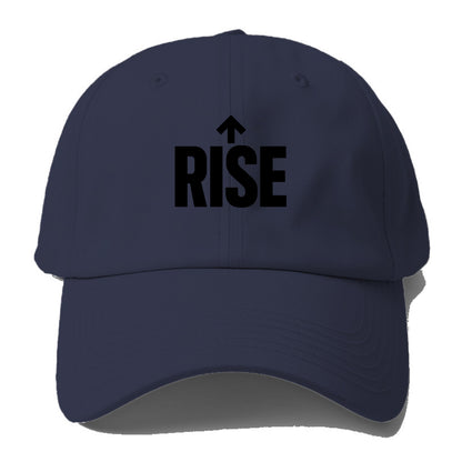 Bold typography design - "RISE" - getting up, ascending, elevating - Baseball Cap - Twilight Navy(Blue)