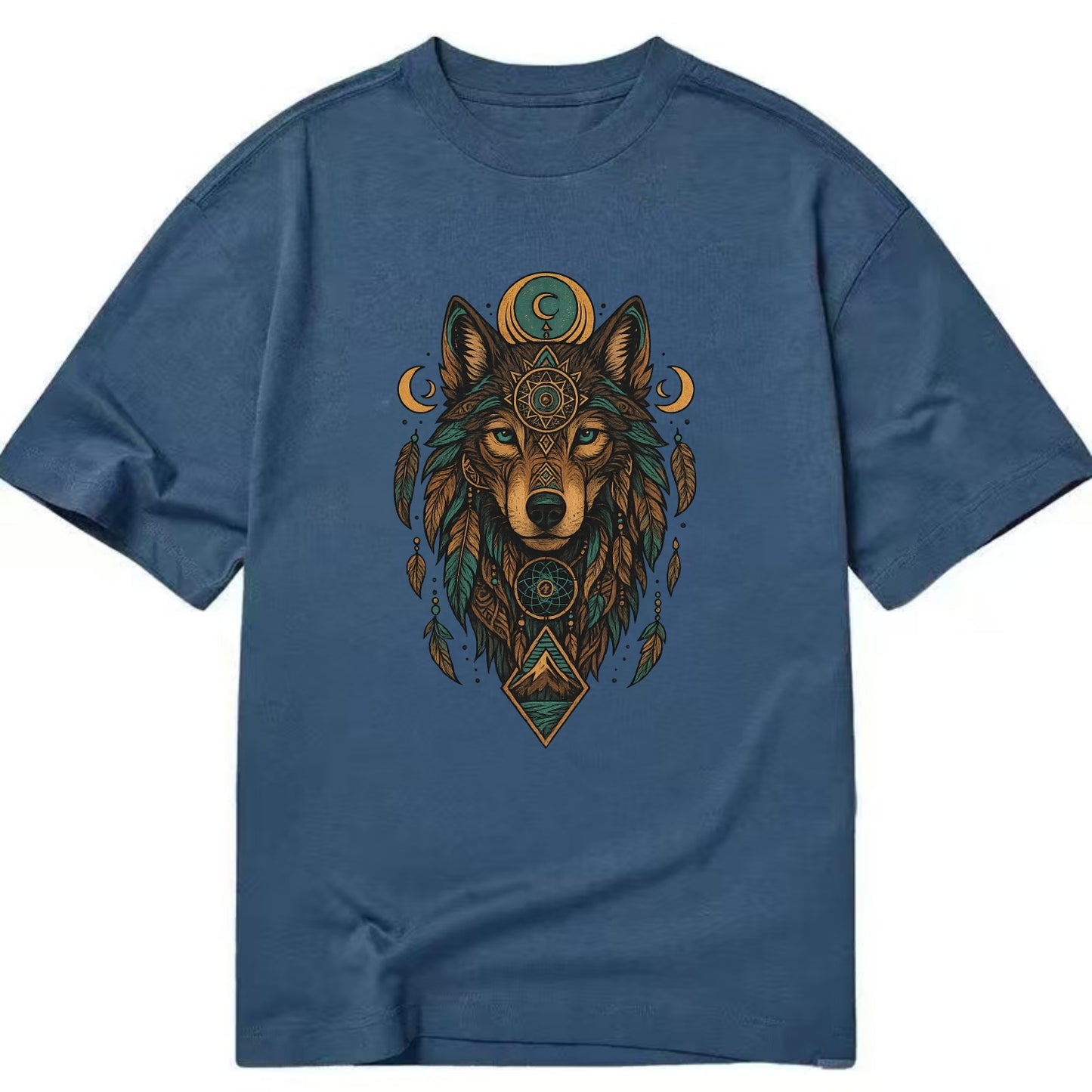 Retro 80s Wolf  - Classic T-shirt - Twilight Navy(Blue)