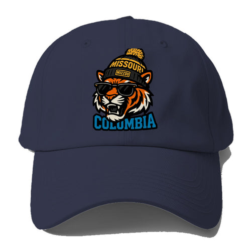 Columbia Tiger wearing Missouri beanie with Mizzou patch - Baseball Cap