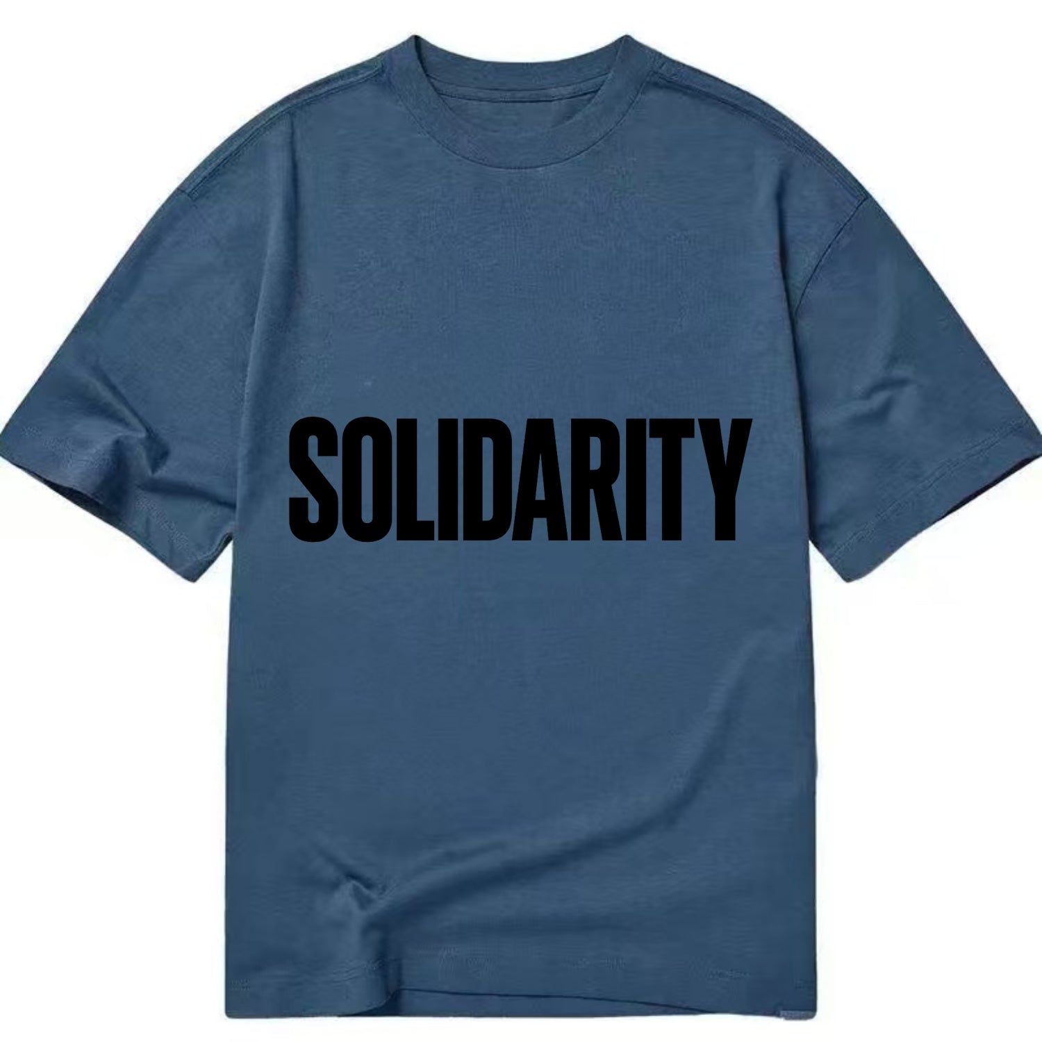 Bold typography design - "SOLIDARITY" - standing together, support - Classic T-shirt - Twilight Navy(Blue)