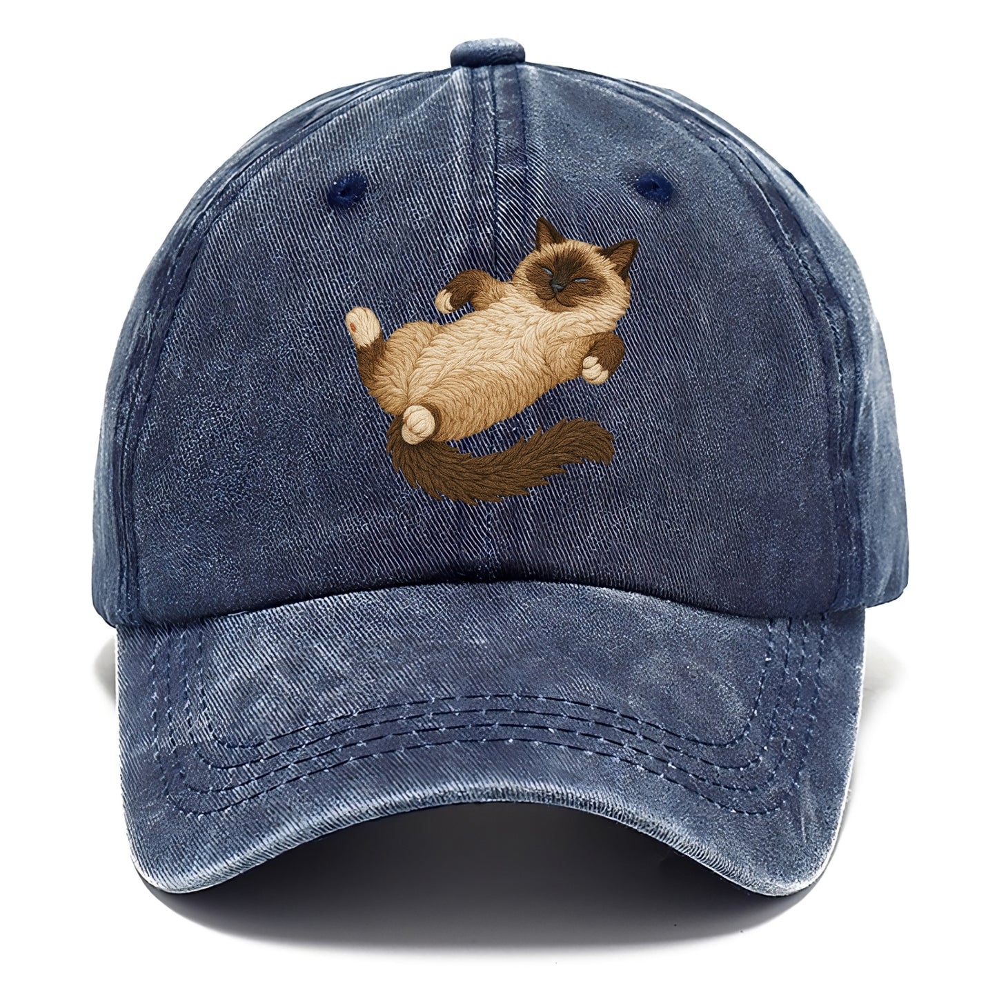 Birman  fully relaxed sprawled out embro Classic Cap - Twilight Navy(Blue)