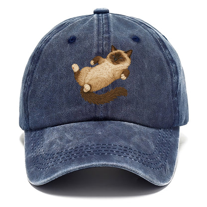 Birman  fully relaxed sprawled out embro Classic Cap - Twilight Navy(Blue)