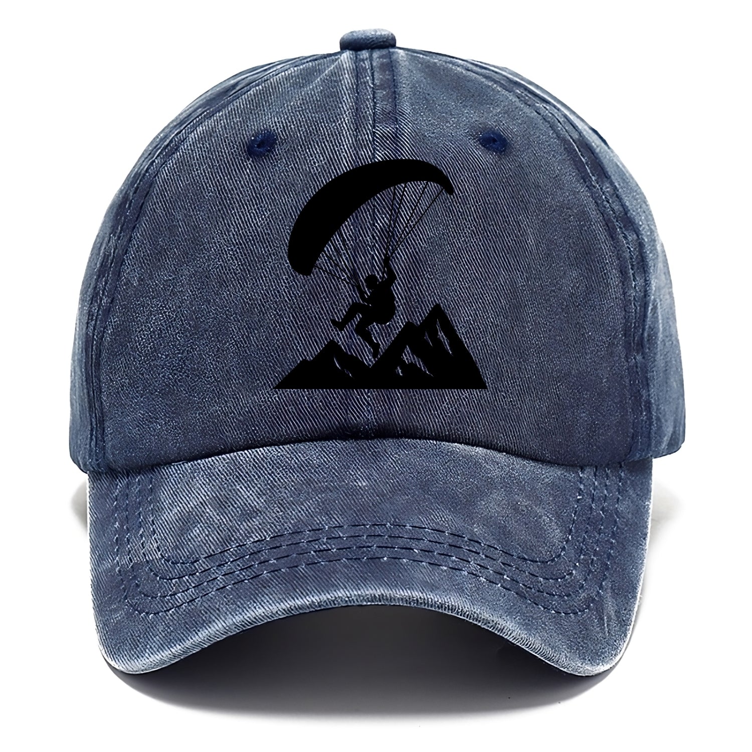 Paraglider soaring over mountain peaks - Classic Cap - Twilight Navy(Blue)