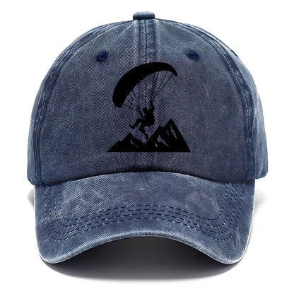 Paraglider soaring over mountain peaks - Classic Cap - Twilight Navy(Blue)