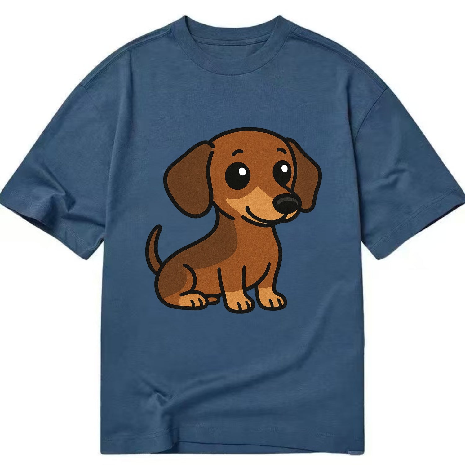 Dachshund - Long body profile view - Classic T-shirt - Twilight Navy(Blue)