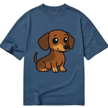 Dachshund - Long body profile view - Classic T-shirt - Twilight Navy(Blue)