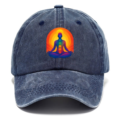 Sunset Meditation - Figure in lotus pose Classic Cap - Twilight Navy(Blue)