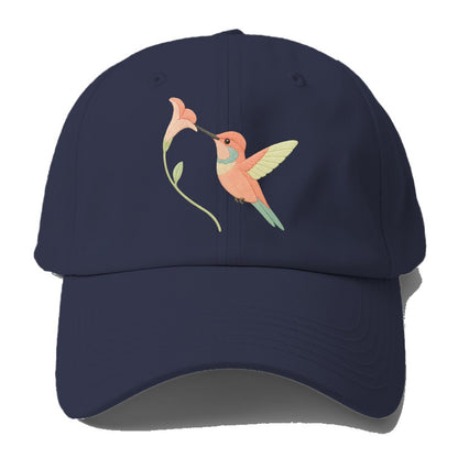 Coral Hummingbird - Baseball Cap For Big Heads - Twilight Navy(Blue)