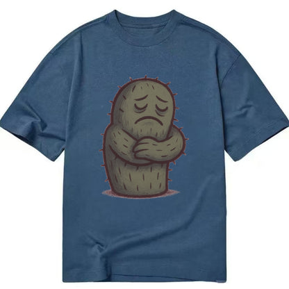 SINGLE IS VALID | Content cactus hugging itself - Classic T- - Classic T-shirt - Twilight Navy(Blue)