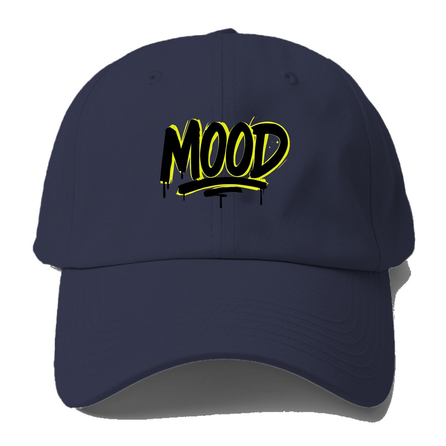 Bold typography design - "MOOD" - current state, feeling it - Baseball Cap For Big Heads - Twilight Navy(Blue)