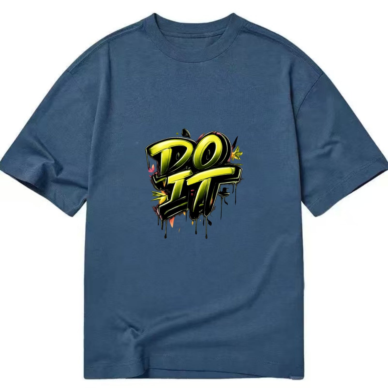 Bold typography design - "DO IT" - just do it, stop waiting - Classic T-shirt - Twilight Navy(Blue)