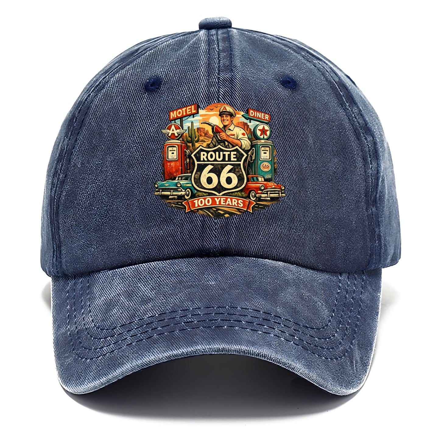 FILL ER UP | Vintage gas pumps | Flying A or Texaco style | Service station | Fuel - Classic Cap - Twilight Navy(Blue)