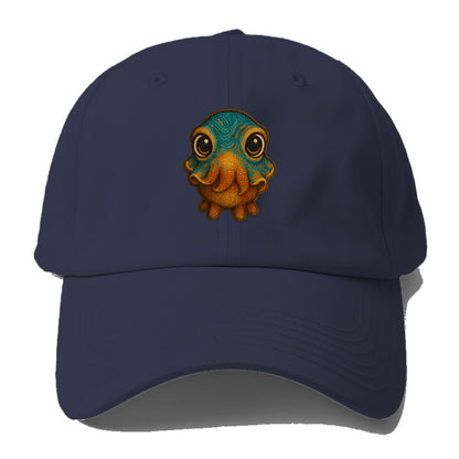 Baby Cuttlefish - color-changing skin, W-shaped pupil, front-facing, hypnotic cute - Baseball Cap - Twilight Navy(Blue)