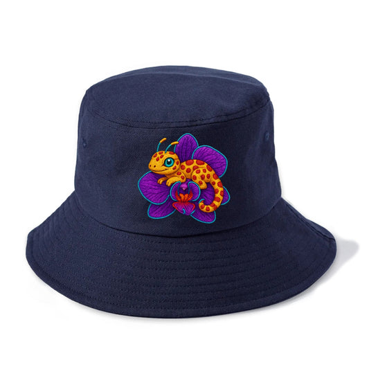 Leopard Orchid - Bucket Hat - Twilight Navy(Blue)