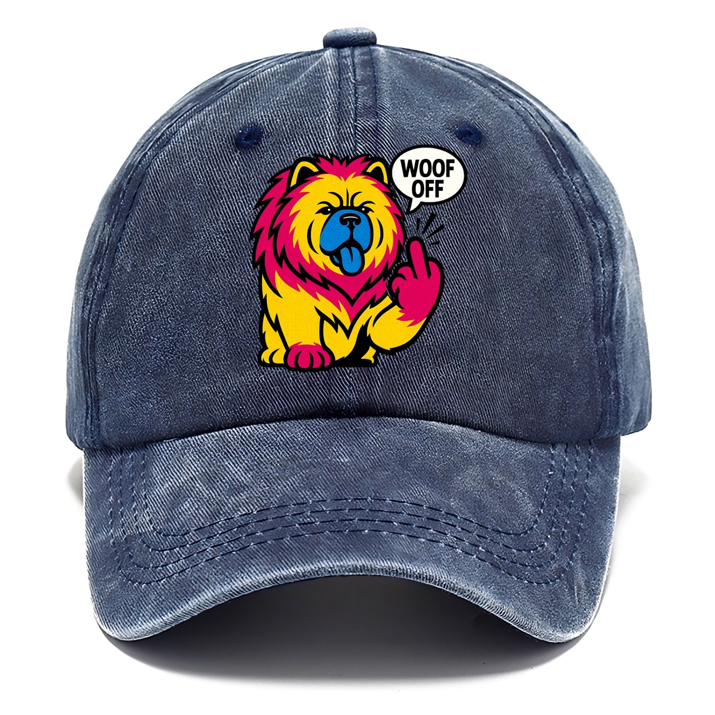 Chow Chow with lion mane and blue-black tongue, fluffy dignified paw up with sass - Classic Cap - Twilight Navy(Blue)