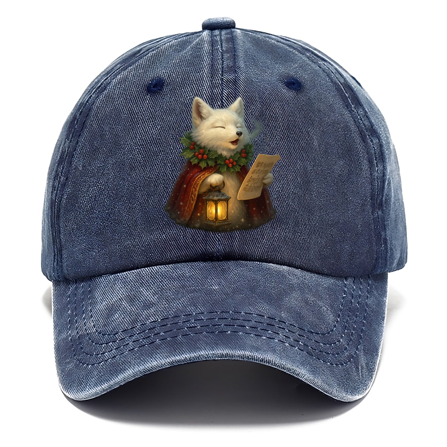 Snowbound Arctic Fox Caroler  - Classic Cap - Twilight Navy(Blue)