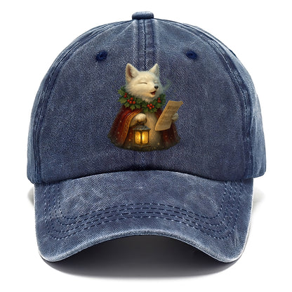 Snowbound Arctic Fox Caroler  - Classic Cap - Twilight Navy(Blue)