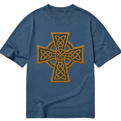 Book Of Kells Cross - Classic T-shirt - Twilight Navy(Blue)