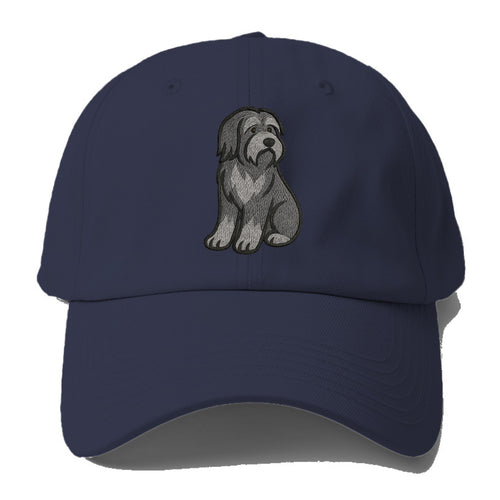 Bearded Collie - Gray shaggy coat embroidered pose - Baseball Cap