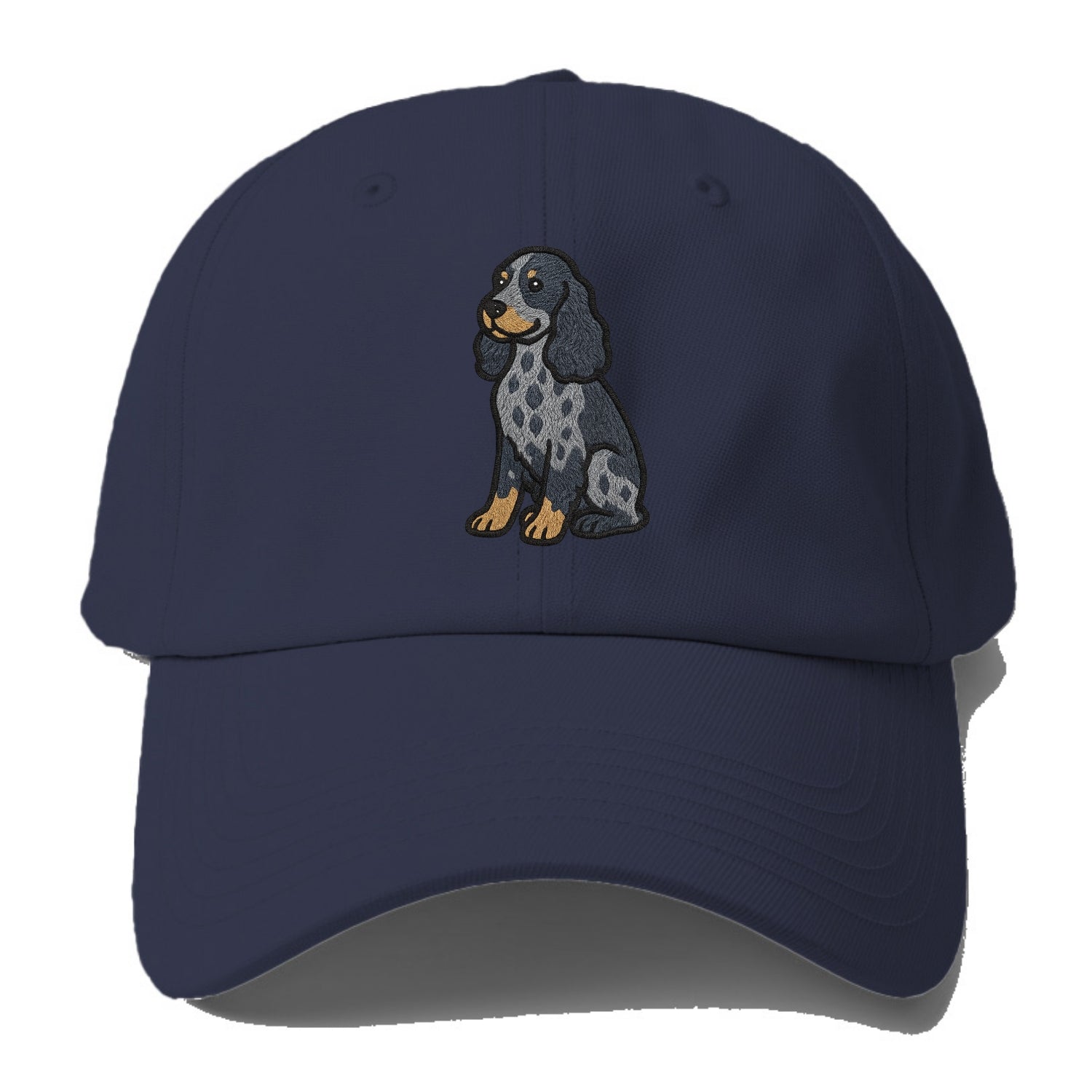 English Cocker Spaniel - Blue roan embroidered sitting pose - Baseball Cap - Twilight Navy(Blue)