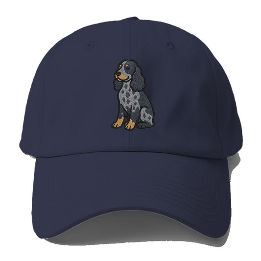 English Cocker Spaniel - Blue roan embroidered sitting pose - Baseball Cap - Twilight Navy(Blue)