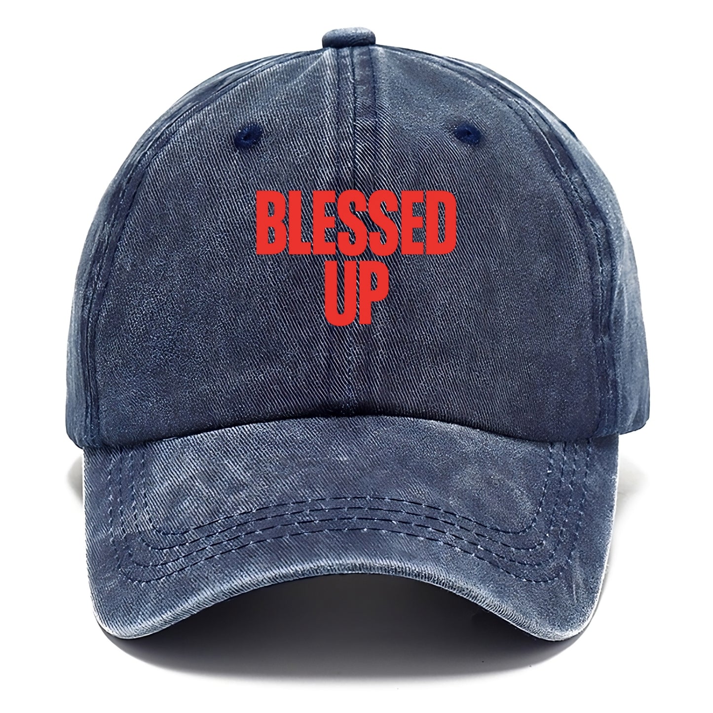 Bold typography design - "BLESSED UP" - recognizing fortune - Classic Cap - Twilight Navy(Blue)