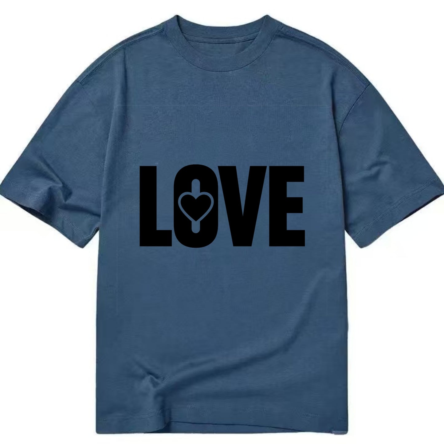 Bold typography design - "LOVE" - universal connection, heart centered - Classic T-shirt - Twilight Navy(Blue)