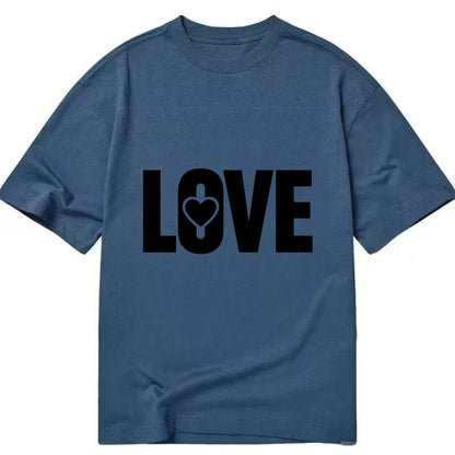 Bold typography design - "LOVE" - universal connection, heart centered - Classic T-shirt - Twilight Navy(Blue)