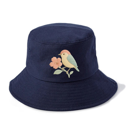 Peach Flowerpecker - Bucket Hat - Twilight Navy(Blue)