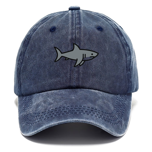 Great White Shark - Gray predator flat side profile - Classic Cap