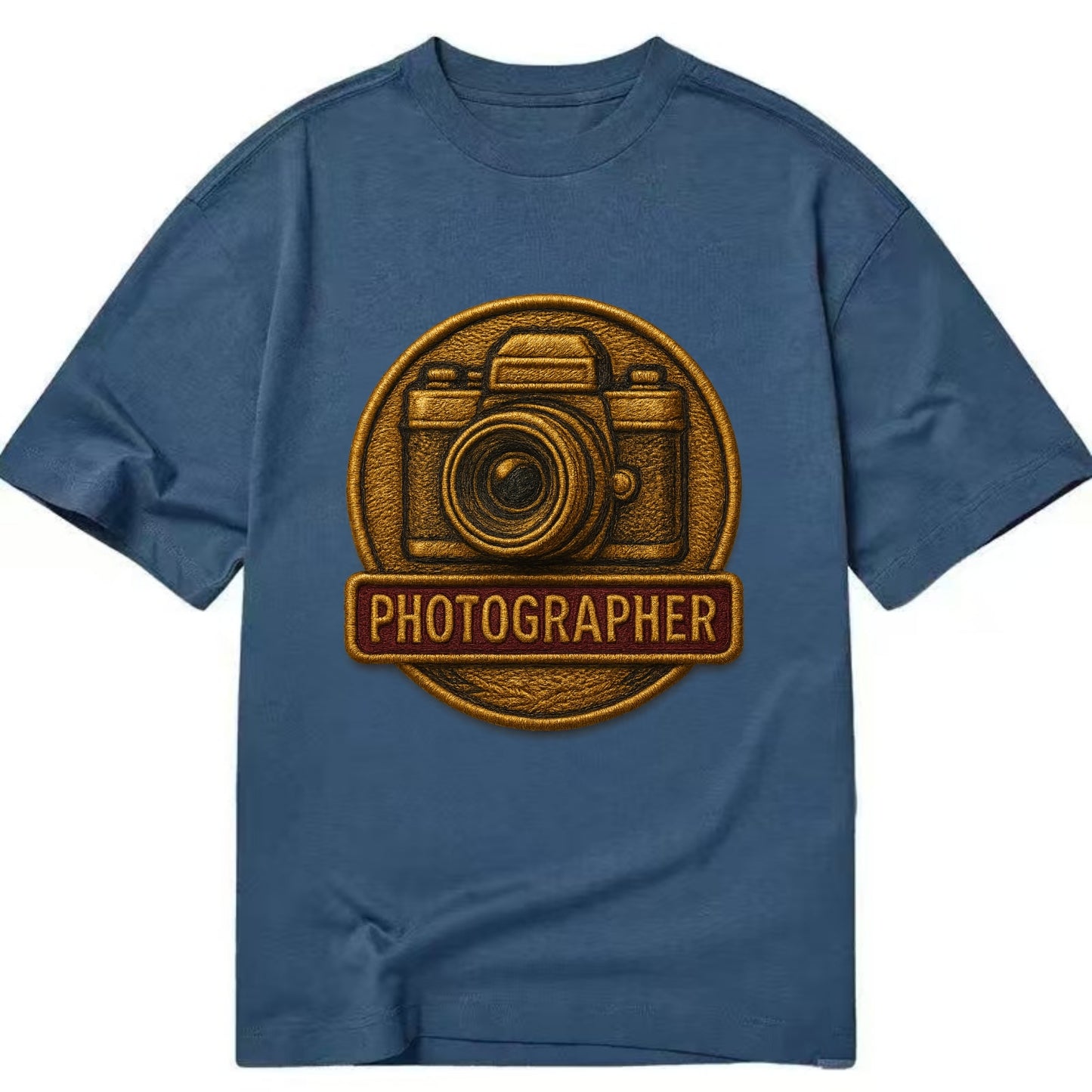 Camera with vintage lens - photographer badge - Classic T-shirt - Twilight Navy(Blue)