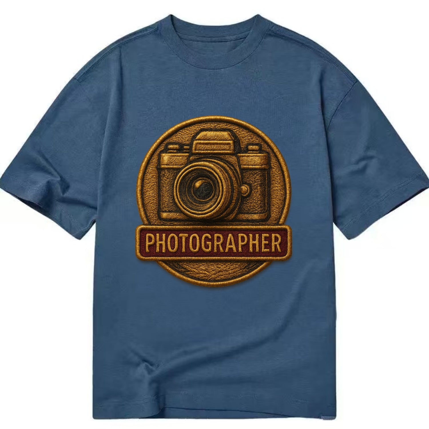 Camera with vintage lens - photographer badge - Classic T-shirt - Twilight Navy(Blue)