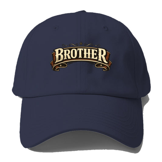 Bold typography design - "BROTHER" - male bond, brotherhood - Baseball Cap For Big Heads - Twilight Navy(Blue)