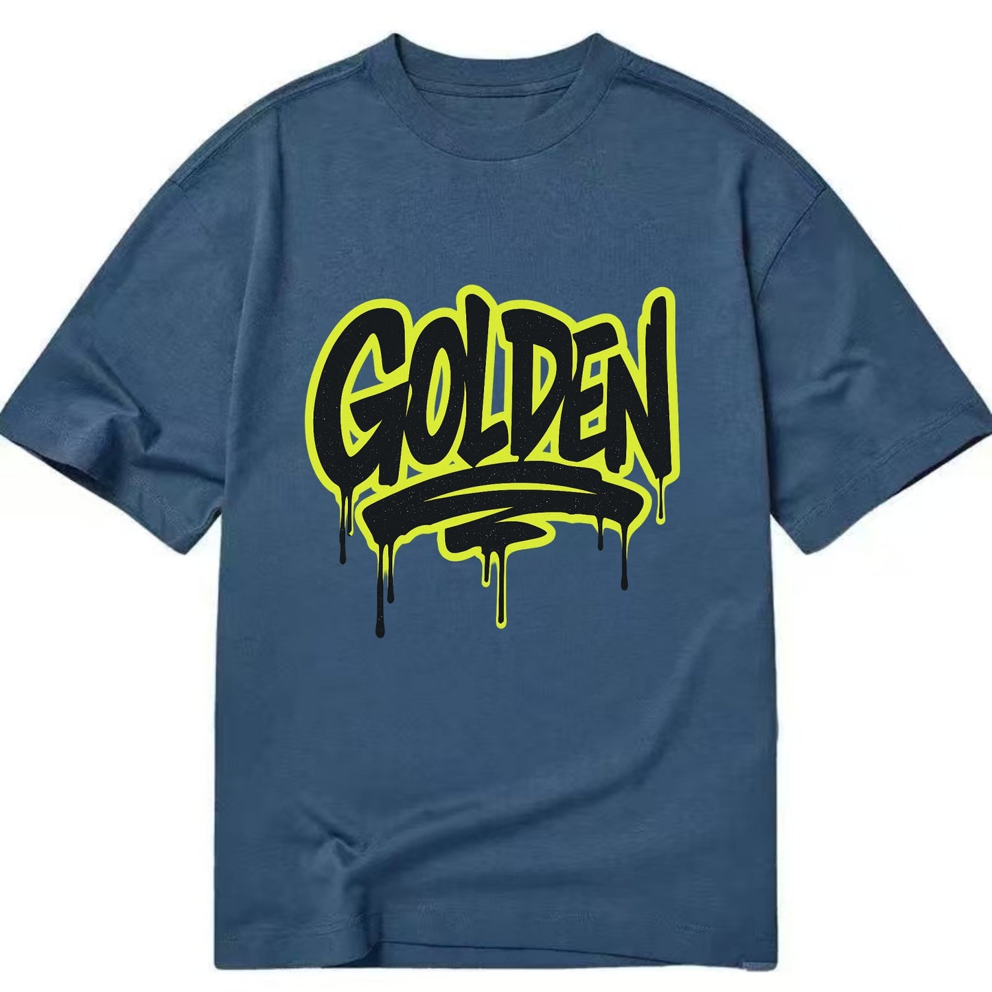 Bold typography design - "GOLDEN" - precious, valuable, excellent - Classic T-shirt - Twilight Navy(Blue)