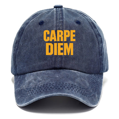 Bold typography design - "CARPE DIEM" - seize the day - Classic Cap - Twilight Navy(Blue)