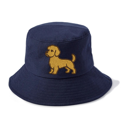 Dandie Dinmont Terrier Mustard Colored Pose Bucket Hat - Twilight Navy(Blue)