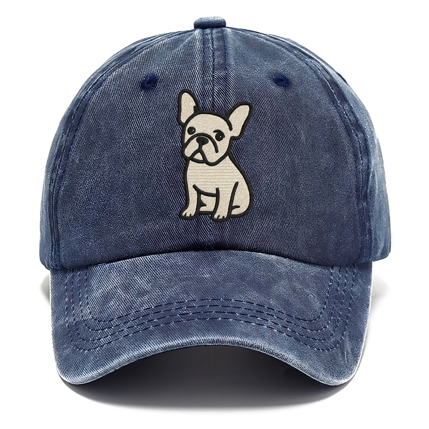 French Bulldog - Head tilt one ear up - Classic Cap - Twilight Navy(Blue)