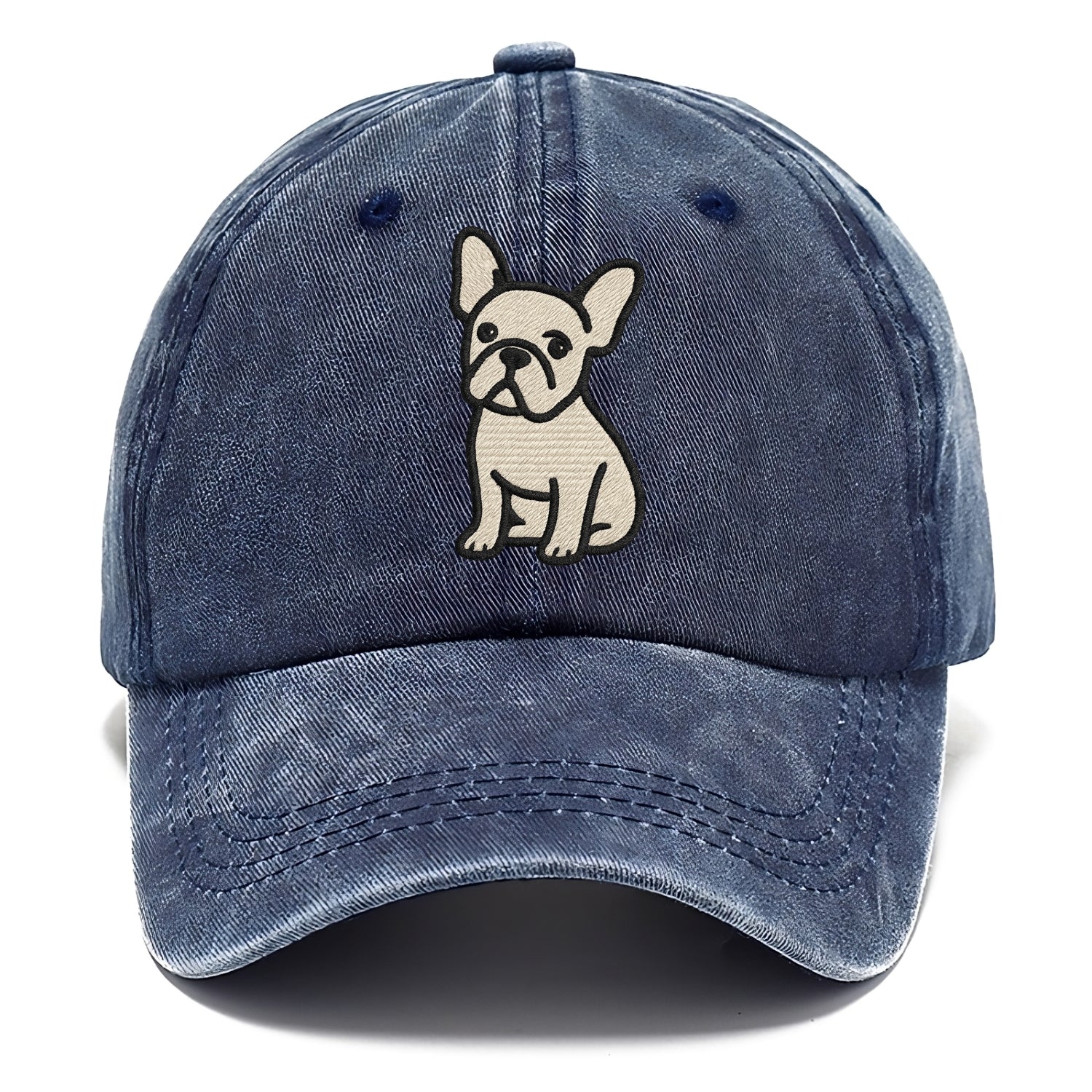French Bulldog - Head tilt one ear up - Classic Cap - Twilight Navy(Blue)