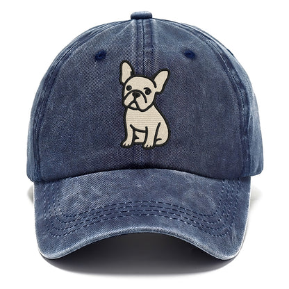 French Bulldog - Head tilt one ear up - Classic Cap - Twilight Navy(Blue)