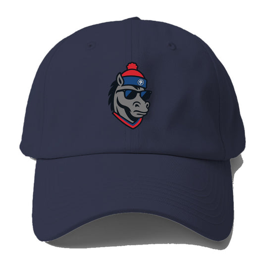 Detroit Stallion wearing Pistons red and blue beanie with piston patch - Baseball Cap For Big Heads - Twilight Navy(Blue)