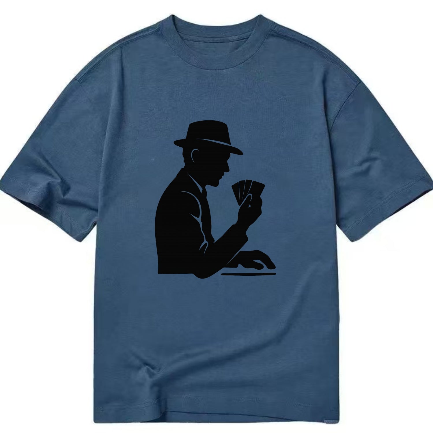 Poker player with cards close - Classic T-shirt - Twilight Navy(Blue)