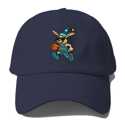 Orlando Rabbit wearing Magic blue and silver beanie with wizard hat - Baseball Cap For Big Heads - Twilight Navy(Blue)