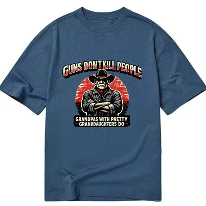 Grandpas Pretty Granddaughters - Cowboy - Classic T-shirt - Twilight Navy(Blue)