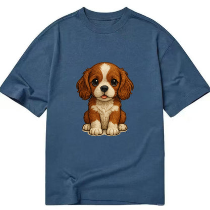 Baby Cavalier King Charles Spaniel Puppy - silky ears, gentle eyes, sweet - Classic T-shirt - Twilight Navy(Blue)