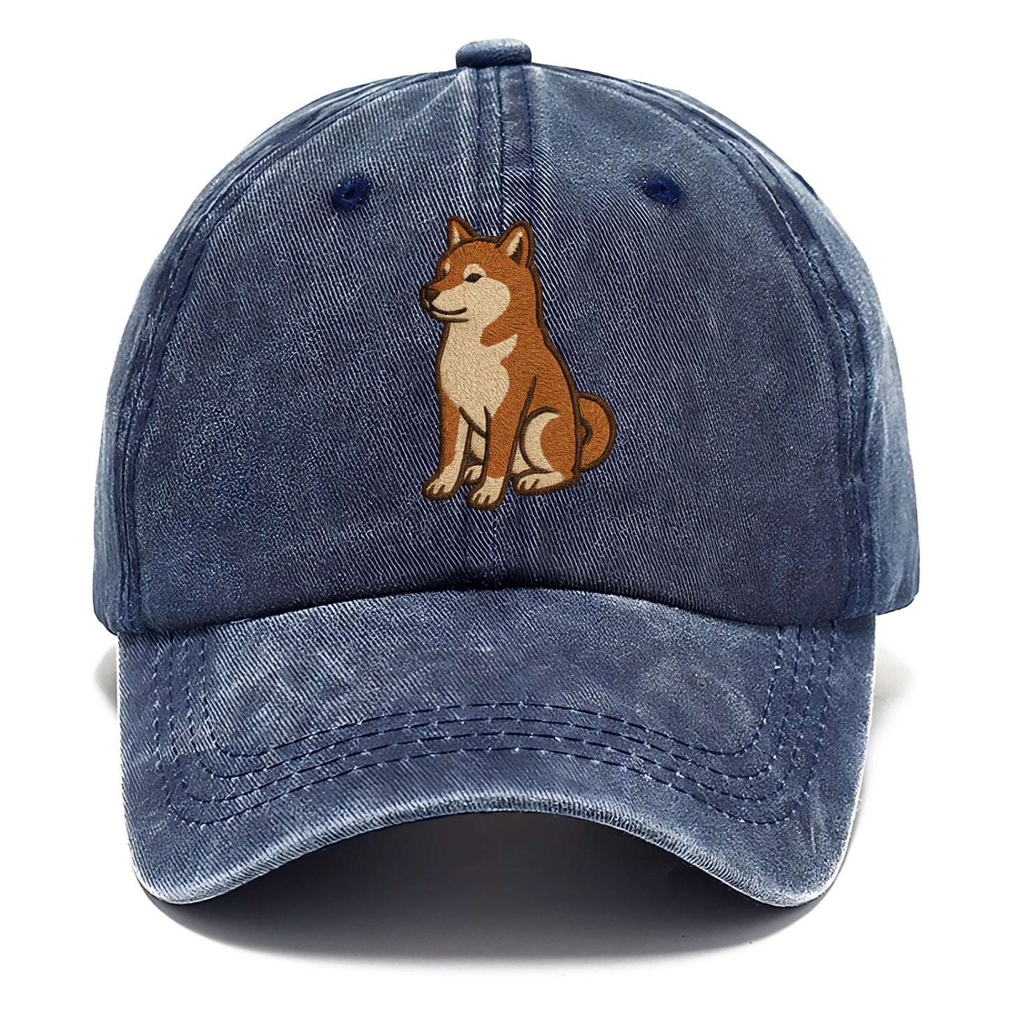 Shiba Inu - Red sesame embroidered sitti Classic Cap - Twilight Navy(Blue)