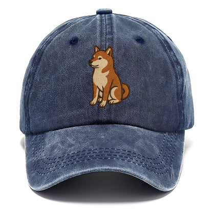 Shiba Inu - Red sesame embroidered sitti Classic Cap - Twilight Navy(Blue)